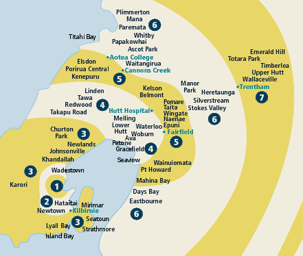 Wellington Public Transport Zone Map